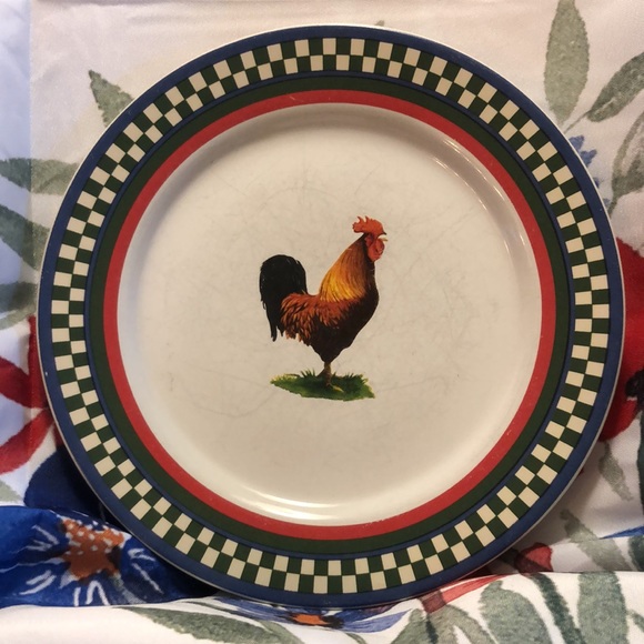 DONATED Ella's Rooster Salad Plates Set of 4 Plates 7 5/8” Bob Timberlake - Picture 5 of 8